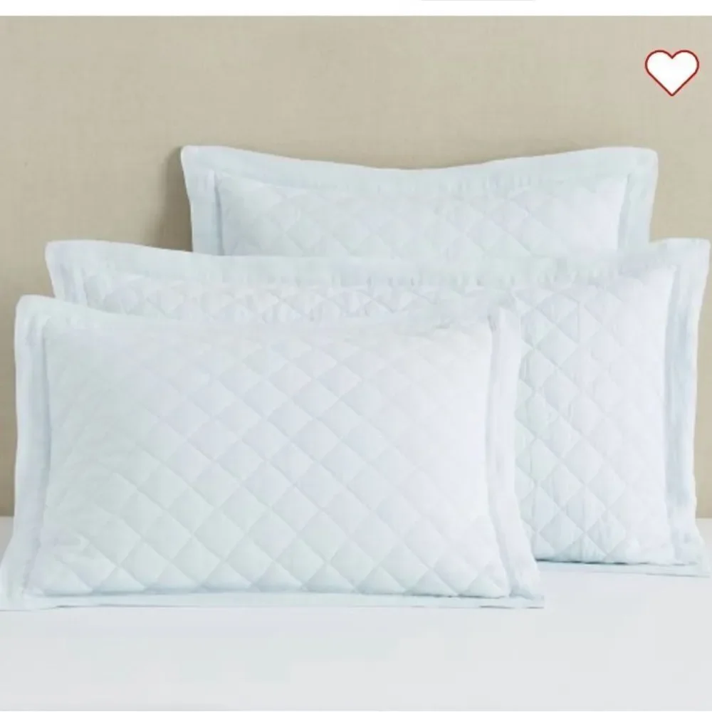 Pottery Barn Belgian Flax Linen Diamond Quilted King Sham